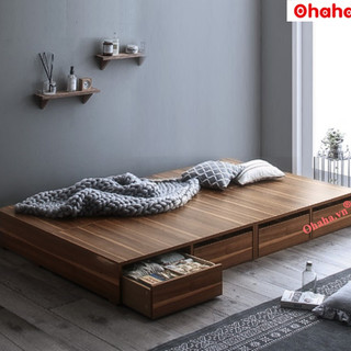 Giường ngủ gỗ ohaha cao cấp 4 hộc kéo oh007 - gc044-02