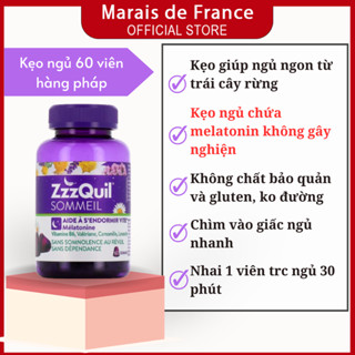 Kẹo Ngủ Vicks ZzzQuil Sleep Gummies Hỗ Trợ Ngủ Ngon 60 Viên