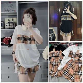 Bộ quần ao hè cộc tay phối bbr cực hót tay kẻ vàng