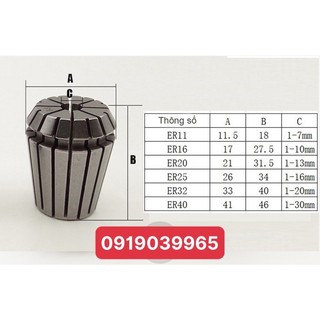 Ống kẹp dao collet er25-3, er25-4, er25-5, er25-6, ........er25-14, er25-15, er25- 16