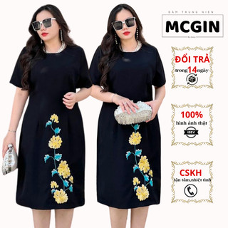[CG025]Đầm Trung Niên Tặng Mẹ Sang Trọng| Váy Đầm Trung Niên Dự Tiệc| Đầm Thêu Hoa Dành Cho Mẹ| Đầm suông Daisy CG025