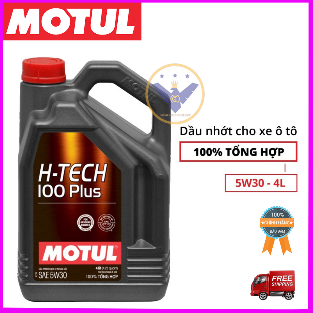 Dầu nhớt động cơ ô tô Motul H-Tech 100 Plus 5W-30 - can 4L