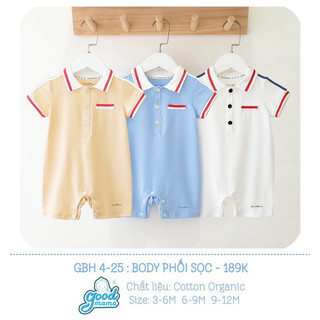 Bộ quần áo body cộc tay công tử cho bé 5-10kg mềm mát mẫu mới 2024