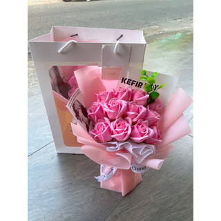 [Quà tặng] Bó hoa sáp thơm 12 bông lưu hương cực lâu kèm túi giấy- Món quà ý nghĩa cho người thân và bạn bè