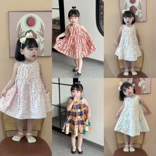 Váy hè cổ yếm chất mát cho bé gái 1-6 tuổi, váy đi biển ( Mã 004)