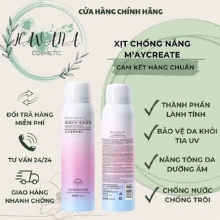 Xịt Chống Nắng Nâng Tông Da M'aycreate