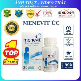 Viên Uống Menevit Úc hỗ trợ tăng chất lượng tinh trùng cho nam 30/90 viên Úc