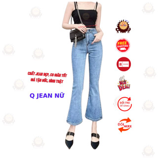 Quần jean nữ ống loe nhiều mẫu chất jean giãn tốt, kiểu xinh đẹp thời trang quần dài nữ dáng ống bas