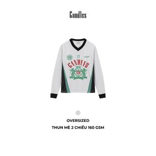 Áo thun dài tay nam nữ oversize CANDLES ACHIEVEMENT LONGSLEEVE in logo chất liệu thun mè 2 chiều 160 gsm chính hãng