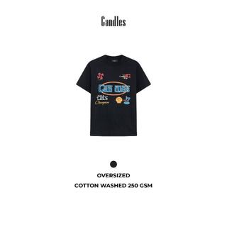Áo thun nam nữ oversize CANDLES ACHIEVEMENT T-SHIRT in hình chất liệu cotton washed 250 gsm chính hãng