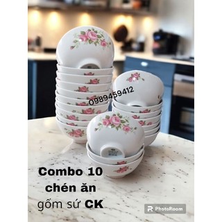 Combo 10 chén sứ gốm sứ CK Việt Nam | chén cơm | chén sứ