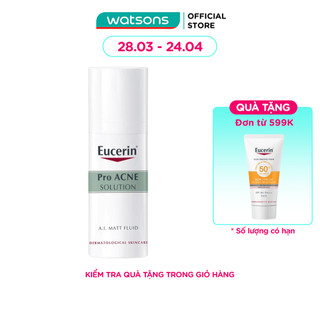 Kem Dưỡng Ẩm, Kiểm Soát Nhờn, Ngừa Mụn Matt Fluid Eucerin Pro Acne 50ml