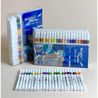  Hộp 60 màu Acrylic Marker cao cấp có thể vẽ lên mọi bề mặt và vẽ chồng màu 