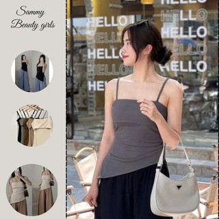 Áo thun gân xẻ tà khoá sườn siêu xinh -sammy - Ao00179_P13K25