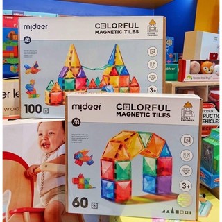 Đồ Chơi Xếp Hình Nam Châm Sắc Màu Phản Chiếu Ánh Sáng - Colorful Magnetic Tiles Mideer