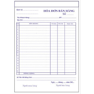 5 cuốn hóa đơn bán lẻ in sẵn , 1 liên ,a5 cuốn 50 tờ