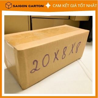50 Hộp carton COD 20x8x8 , đóng gói hàng online - sản xuất bởi SÀI GÒN CARTON