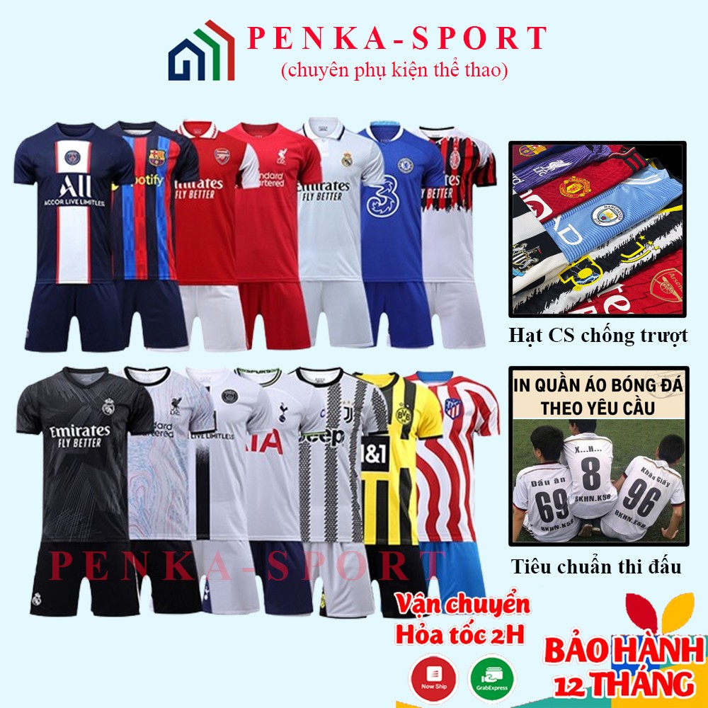 (In tên+số ) Bộ quần áo bóng đá câu lạc bộ MU, Mancity, Real, PSG, Bayern, Liverpool, Tottenham (Đủ Size) SIÊU HOT