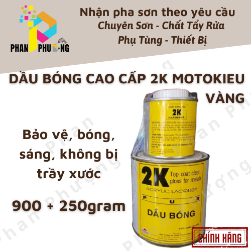 SƠN DẦU PHỦ BÓNG 2K MOTO KIỀU VÀNG 1kg