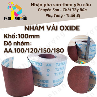 Giấy nhám vải oxide / nhám cuồn mét khổ 100mm độ hạt nhám aa100, aa120, aa150, aa180.