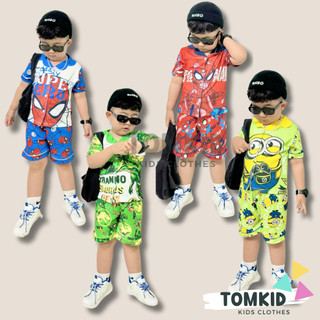 Bộ pijama đùi bé trai chất thun lạnh gân loại 1 dày dặn siêu nhân 10-42Kg