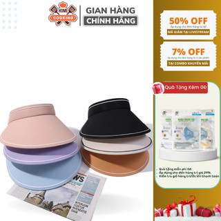 Mũ Chống Nắng Nữ Nửa Đầu Rộng Vành, Nón Chống Nắng Hàn Quốc Chất Liệu Vải Polyester Mát Chống Tia UV Đi Biển, Dã Ngoại