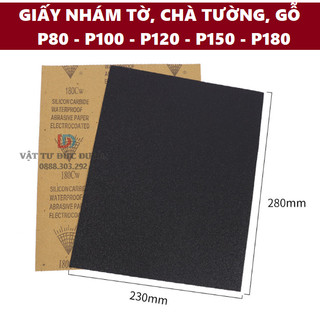 Giấy nhám giấy giáp tờ, chà tường sơn gỗ giá rẻ P80 - P100 - 120 - 150 - 180