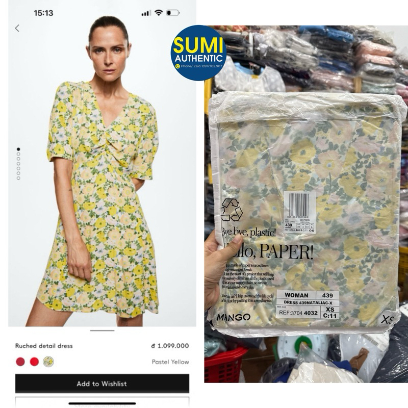 Đầm hoa Mango Auth giá sale