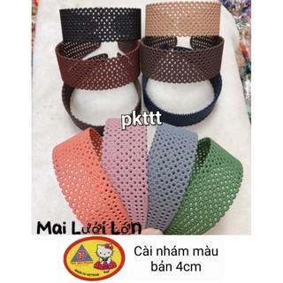 Bờm cài tóc lưới màu bóng/màu nhám bản 4cm