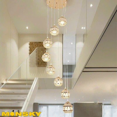 Đèn thả thông tầng MONSKY MAZIN dây 2m5 kiểu dáng hiện đại trang trí nội thất cao cấp, sang trọng.