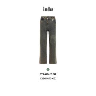 Quần jeans nam nữ dáng đứng CANLES SYMBOL JEANS chất liệu 13 oz hoạ tiết độc đáo chính hãng