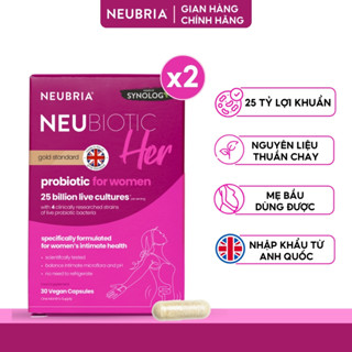  Combo 2 hộp men vi sinh phụ khoa Neubria Neubiotic Her 30 viên bổ sung lợi khuẩn vùng kín ngăn ngừa các vấn đề phụ khoa 