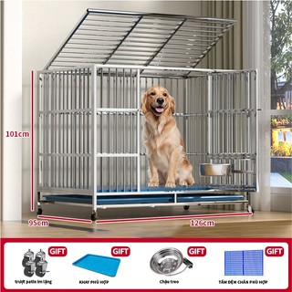 🐱Petorldog🐶 chuồng chó inox 126x95x101 cm 100% hàng dày đủ size có khay inox vệ sinh chuong cho inox chó
