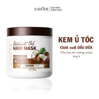 Mặt nạ ủ tóc chiết xuất dầu dừa cải thiện tóc khô xơ nuôi dưỡng tóc mềm mượt dưỡng ẩm và phục hồi tóc hư tổn SADOER