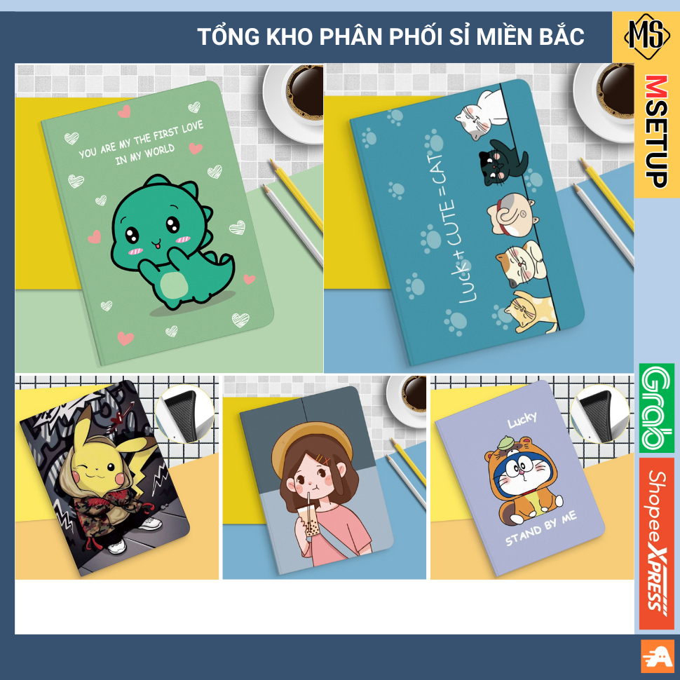 Bao Da Ipad Viền Silicone Hoạt Hình - Nhiều Model