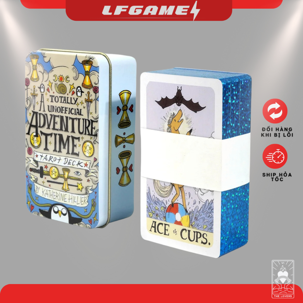 [Mạ Cạnh + TẶNG ĐÁ] Bộ Bài Tarot ADVENTURE TIME Hộp Thiếc CAO CẤP 78 Lá