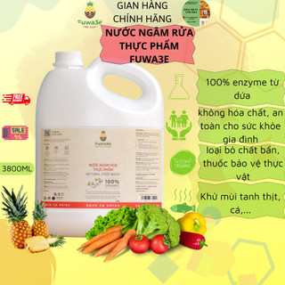 Nước ngâm rửa thực phẩm Fuwa3e,100% enzyme organic làm sạch thực phẩm, loại bỏ tồn dư thuốc bvtv, bảo vệ sức khoẻ