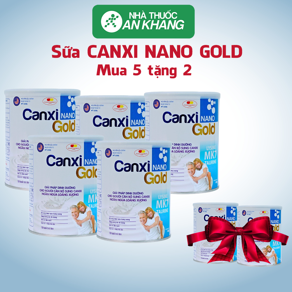 [Mã INBAU704 giảm 70K đơn 449K] [Mua 5 tặng 2] Sữa Bột bổ sung canxi Cho Người Lớn CanXi Nano Gold 400g