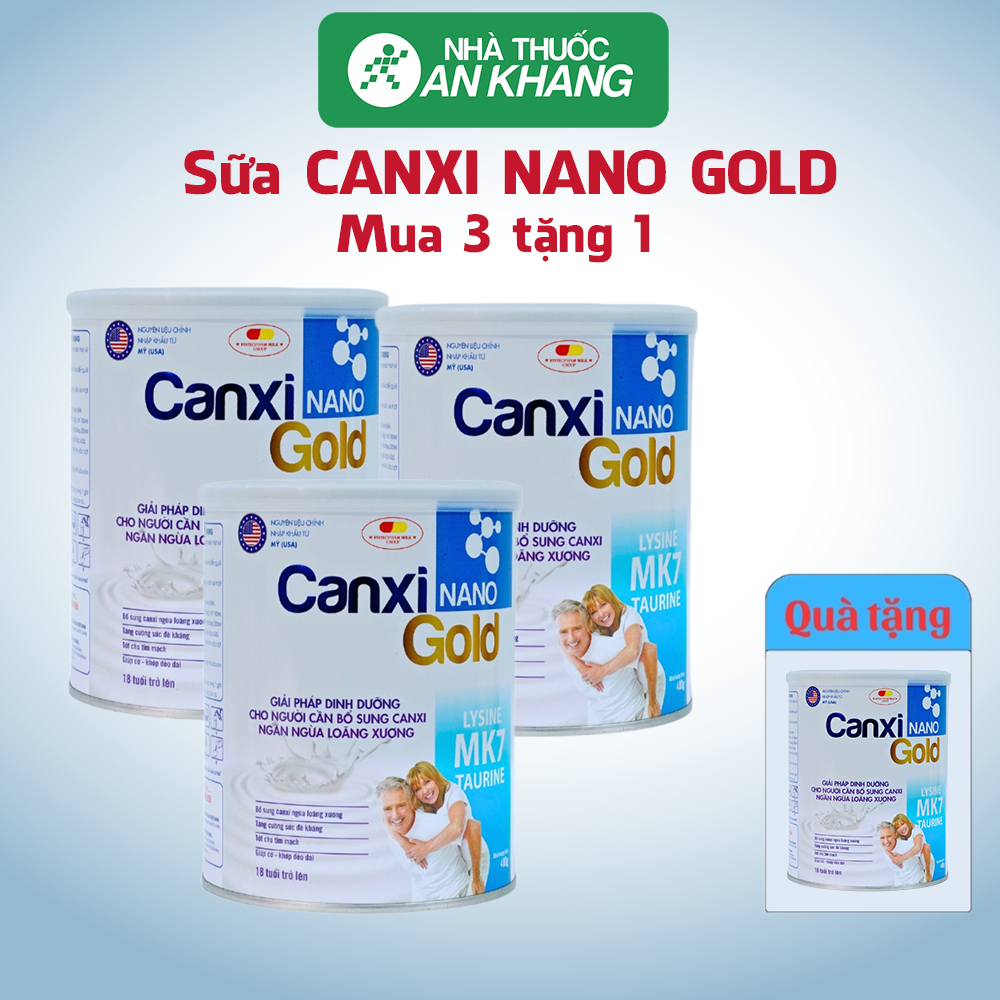 [Mua 3 tặng 1] Sữa Bột bổ sung canxi Cho Người Lớn CanXi Nano Gold 400g
