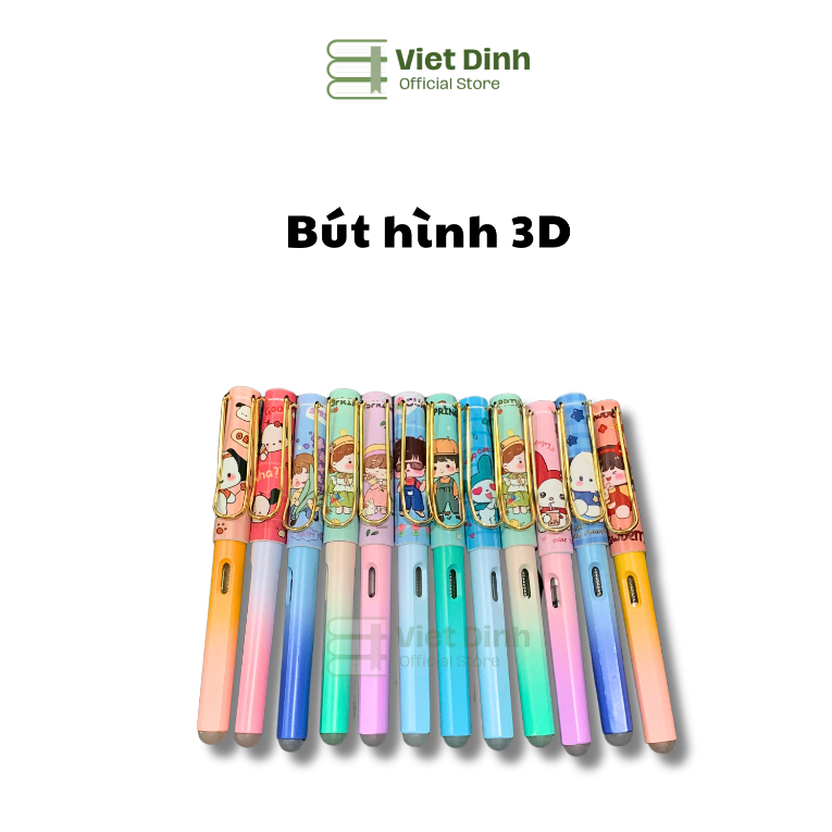 Bút máy loang màu Ombre dễ Thương có sẵn đầu tẩy nhiệt ở đuôi bút và piston bơm mực, khắc tên miễn phí