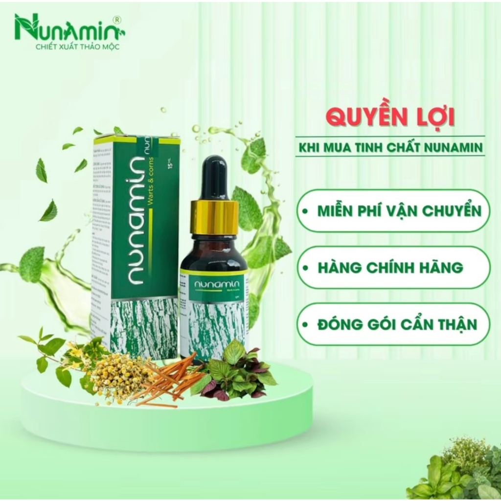Serum Tẩy Mụn HPV, Mụn Cóc, Mụn Cơm, Mắt Cá, Chai Chân, Mụn Sùi Từ thảo mộc tự nhiên - Nunamin