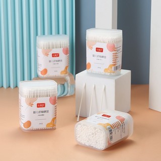 Tăm Bông Ngoái Tai Cho Bé Hộp 200 Chiếc Chất Liệu Bông Tự Mềm Mại 2 Đầu Sử Dụng Tiện Lợi 88450
