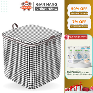 Giỏ Đựng Quần Áo, Túi Đựng Chăn Màn Đa Năng Kẻ Sọc Dung Tích 100L