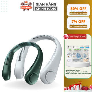 Quạt Đeo Cổ Không Cánh Mini, Quạt Mini Tích Điện Đeo Cổ 3 Cấp Độ Gió Thiết Kế Không Cánh Quạt, Bảo Hành 12 Tháng