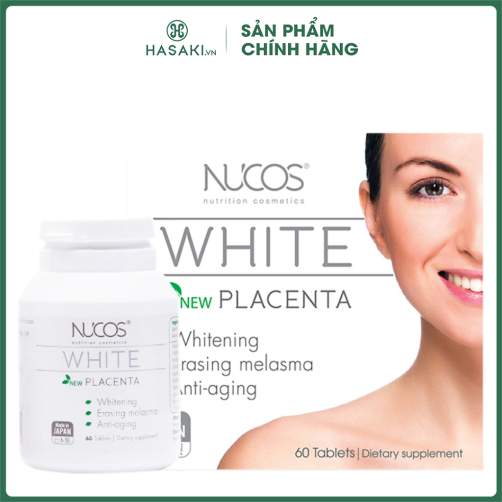 Viên Uống Nucos Sáng Da, Giảm Nám, Chống Nắng White Plus Placenta 60 Viên Hasaki Sản Phẩm Chính Hãng