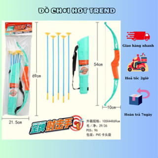 Đồ chơi cung tên bắn, cung tên có đầu dính, kèm gùi đựng, đồ chơi vận động cho bé H45