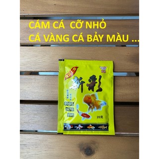 Cám cá bảy màu giá rẻ 20g - cám vàng cá bảy màu thức ăn cá guppy