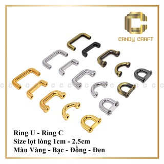 Khoen chữ u - khoen chữ c 1cm - 2cm - 2.5cm - phụ kiện làm túi xách