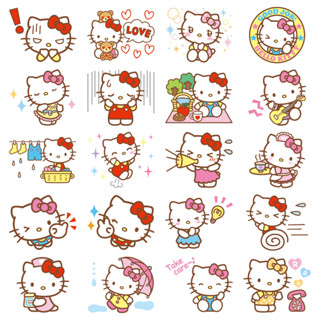Set 40 sticker Hello Kitty (Happy Days ver.) dễ thương cute TooYoo BK30061