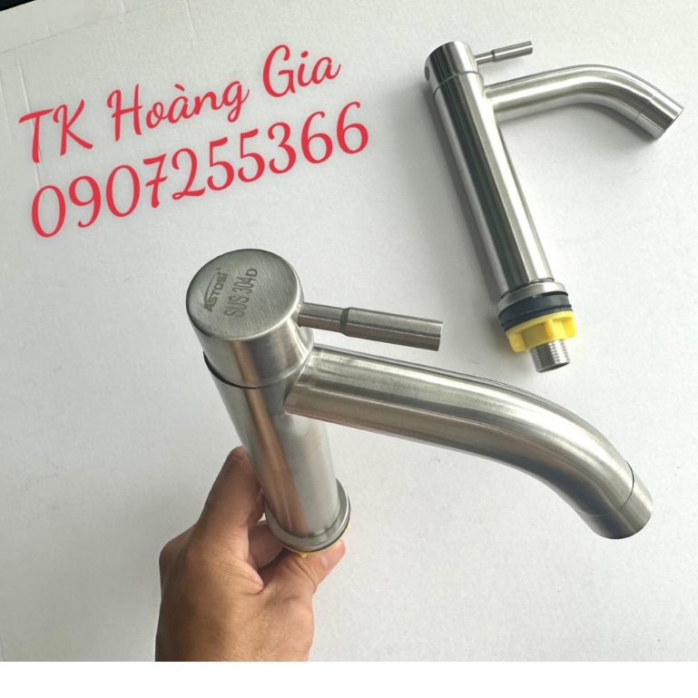 Vòi Rửa Mặt Lavabo Lạnh 100% inox 304 VÒI LA ĐIẾU 20cm đặt trên thành lavabo đảm bảo không han gỉ